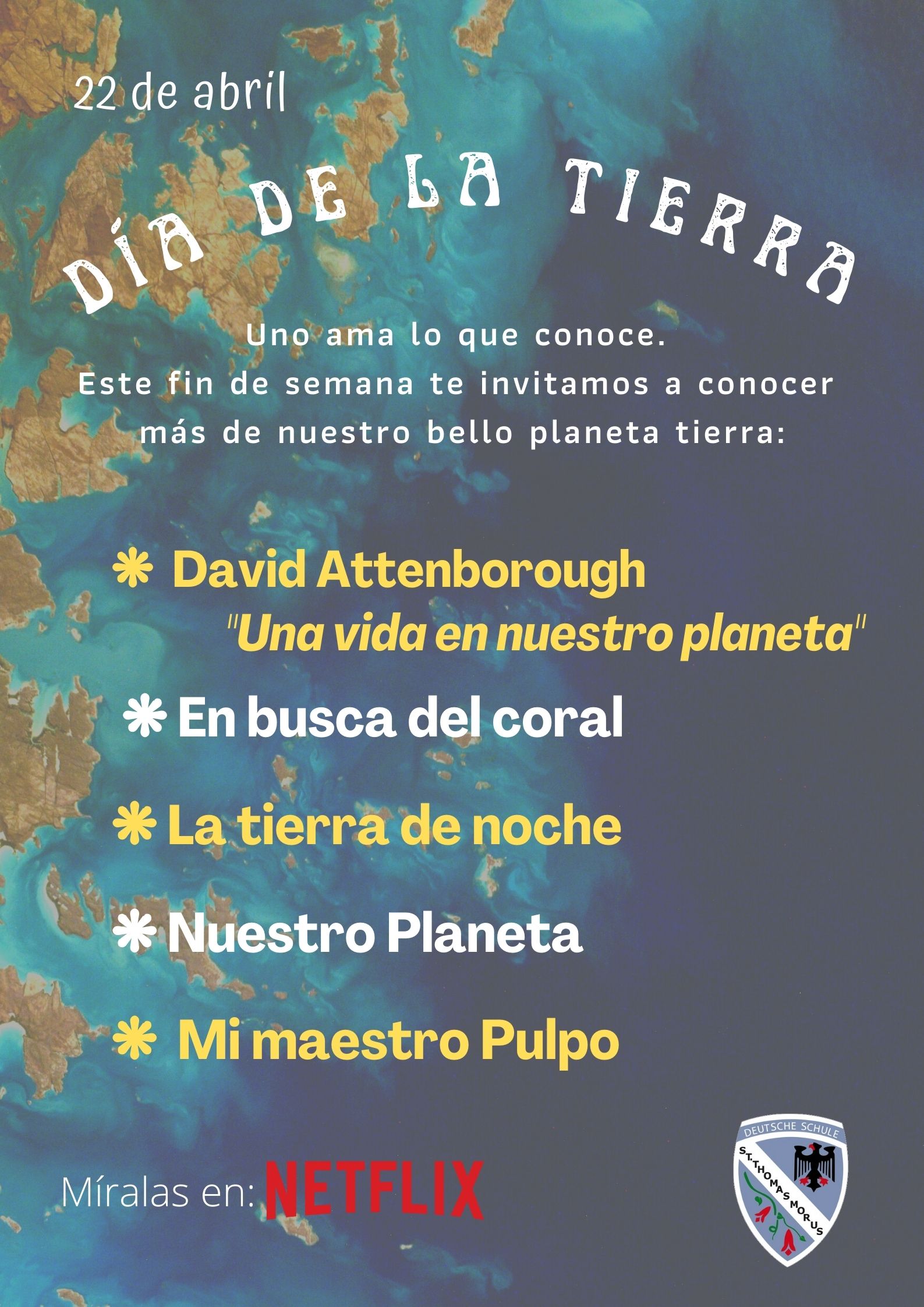 Tierra foto con azul forma antibélico póster